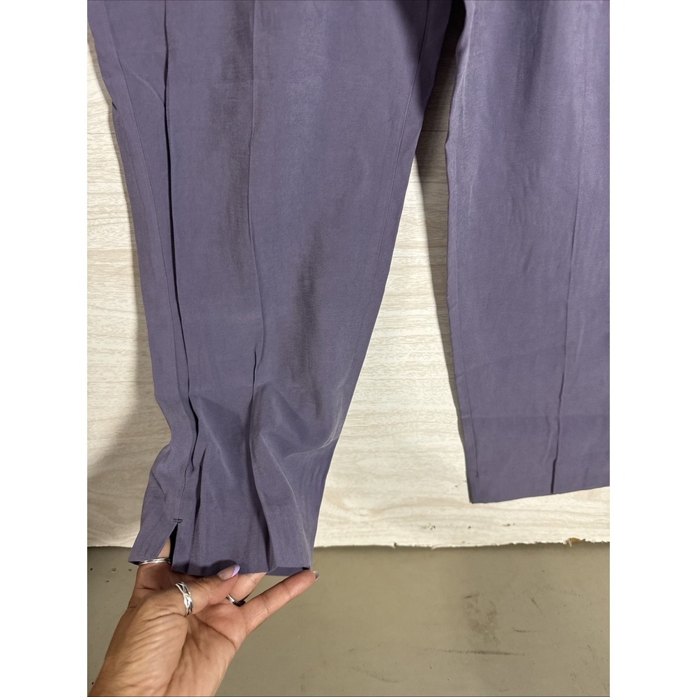 Ann Taylor Factory lavender Paperbag stretch high-rise Elastic Waist Sz Med - Picture 2 of 7